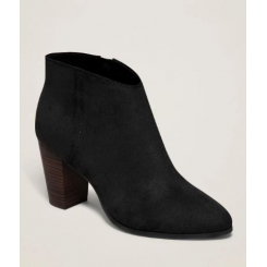 Ботинки на каблуке из искусственной замши