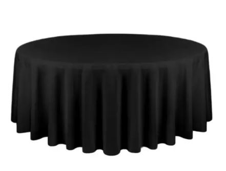 Круглая скатерть черная, диаметр 230 см