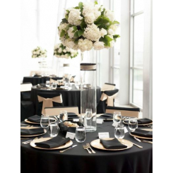 Круглая скатерть черная, диаметр 230 см