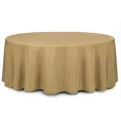 Круглая бежевая скатерть, диаметр 150 см