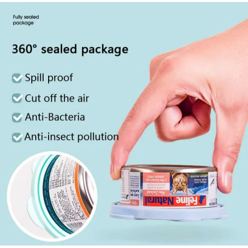 Портативная силиконовая крышка для консервов для собак и кошек, серая