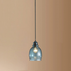 Подвесной светильник из стекла индиго для кухонного острова, регулируемый, ручной работы