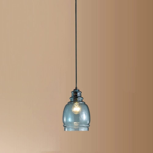 Подвесной светильник из стекла индиго для кухонного острова, регулируемый, ручной работы