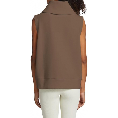 Женская ребристая толстовка без рукавов с воротником-молнией