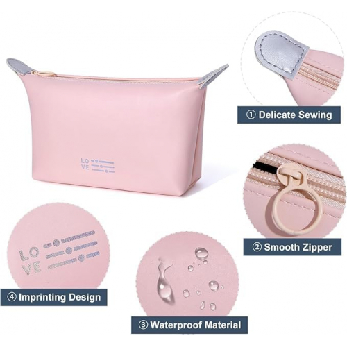 Универсальная косметичка-органайзер в стильных конфетных оттенках, 22×20 см, розовая