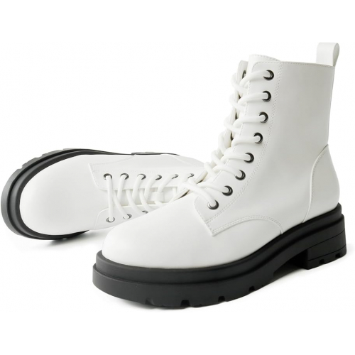 Ботинки в стиле милитари с молнией и толстым каблуком