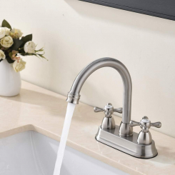 Коммерческий смеситель для ванной комнаты из матового никеля, из нержавеющей стали