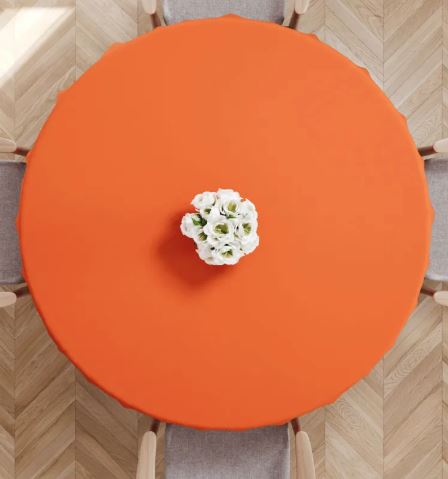 Круглая оранжевая скатерть, диаметр 240 см