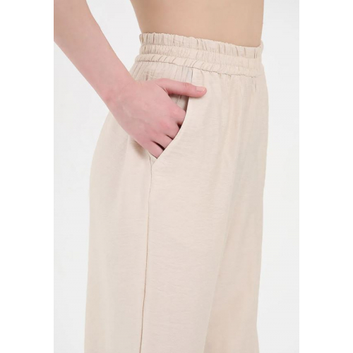 Брюки льняные, бежевые