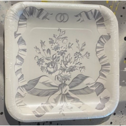 Тарелки одноразовые, квадратные, 8шт