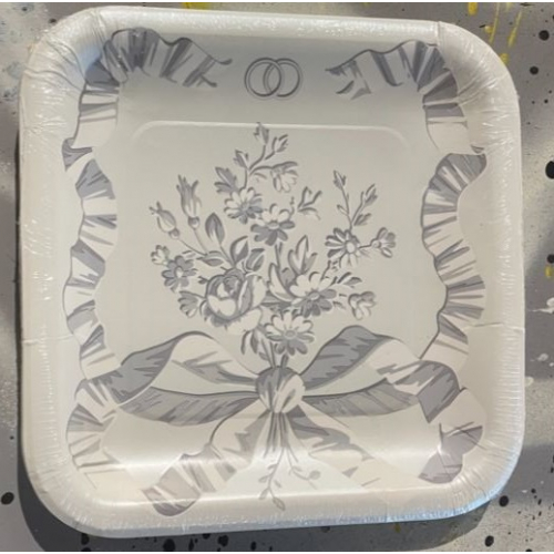 Тарелки одноразовые, квадратные, 8шт