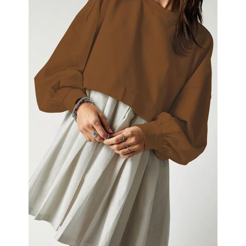 Женское платье с длинными рукавами и необычным дизайном, идеально подходящее для беременных