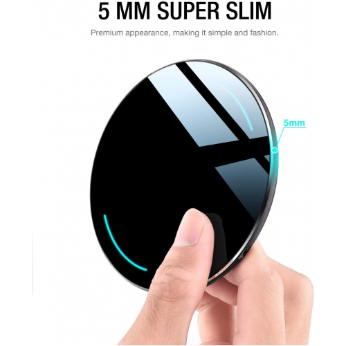 Ультратонкая беспроводная зарядка 5 мм, алюминий, совместима со всеми устройствами