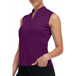 Женская безрукавная гольф-поло с защитой UPF 50+ и влаговыводящим эффектом