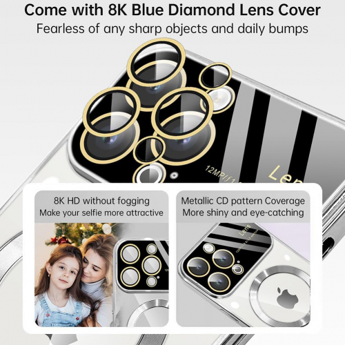 Прозрачный магнитный чехол для iPhone 15 Pro с поддержкой MagSafe и защитой камеры