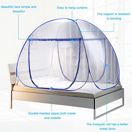 Самораскладывающаяся москитная сетка для двуспальной кровати — защита, комфорт и свобода на 360°