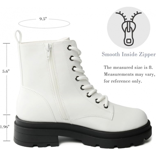 Ботинки в стиле милитари с молнией и толстым каблуком