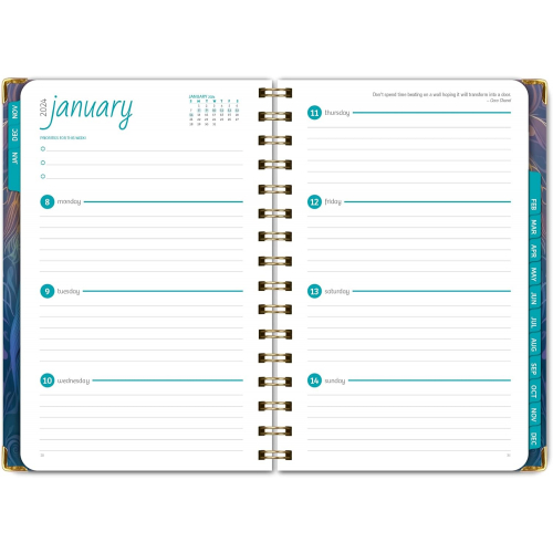 Планер 2024 с твердым переплетом "Rainbow Watercolors", А5