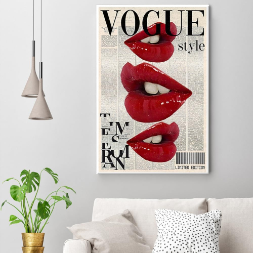 Эстетичные постеры с красной помадой, 40*60
