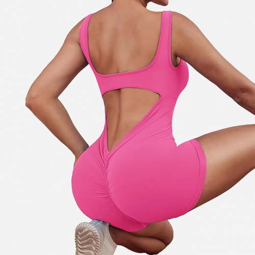 Комбинезон женский, обтягивающий без рукавов с открытой спиной