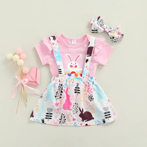 Очаровательный комплект для девочки: комбинезон, юбка и повязка на голову