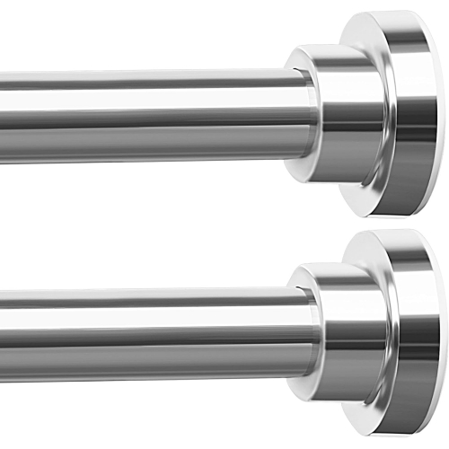 Регулируемые стержни для штор 2,5 м — нержавеющая сталь, без сверления, для окон, ванной, гардероба и зонирования комнаты.