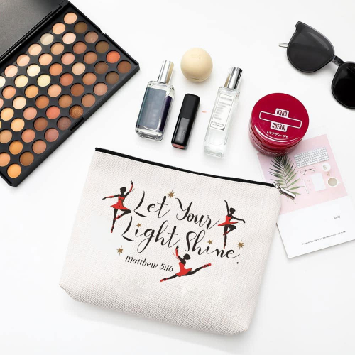 Косметичка с мотивационной надписью, водоотталкивающая, льняная