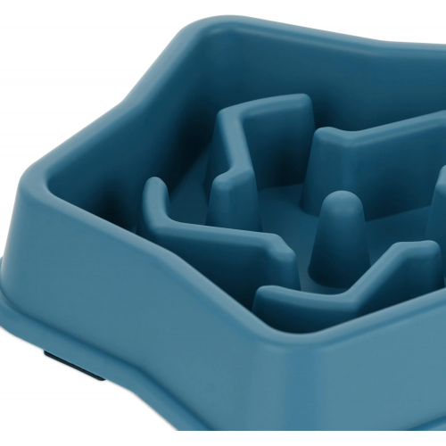 Миска для собак с антипоглощением 5 см x 22 см x 22 см, синяя