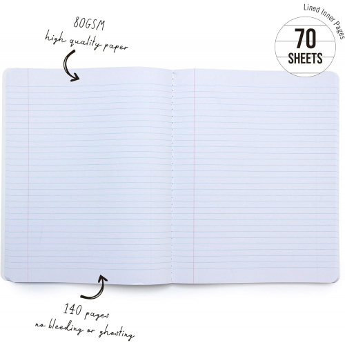 Тетрадь 140 страниц, 24,8 x 19,1 см (ромашки)