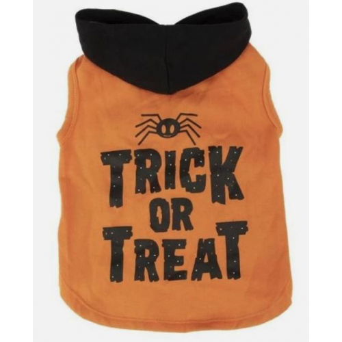 Костюм на Хэллоуин для кошек и собак "Трик-о-Трит" — черный/оранжевый худи