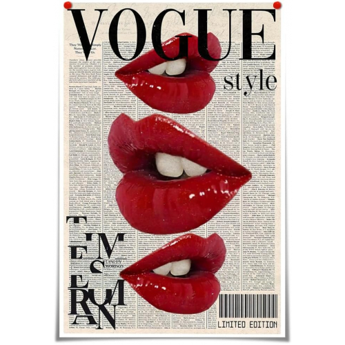 Эстетичные постеры с красной помадой, 40*60