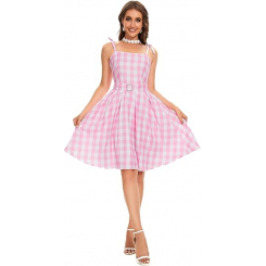 Женское платье-понравка с аксессуарами "Пинк Гингем"