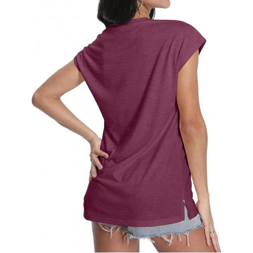 Женская летняя базовая футболка с коротким рукавом и V-образным вырезом