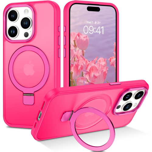 Чехол DUEDUE для iPhone 12 Pro Max с магнитом и поддержкой MagSafe, полный защитный корпус с функцией подставки, тонкий ударопрочный чехол, розовый