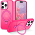 Чехол DUEDUE для iPhone 12 Pro Max с магнитом и поддержкой MagSafe, полный защитный корпус с функцией подставки, тонкий ударопрочный чехол, розовый