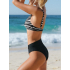 Женский купальник-бикини с глубоким V-образным вырезом и высокой талией
