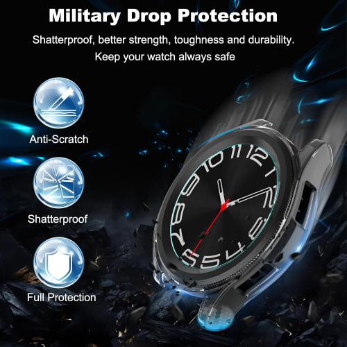 Защитный комплект для Samsung Galaxy Watch 6 Classic 43 мм – чехол и защитное стекло (2 в 1, 1 комплект)