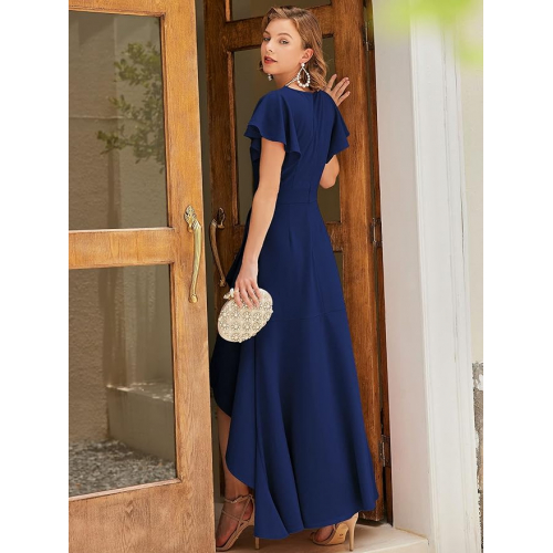 Женское платье с V-образным вырезом для выпускного