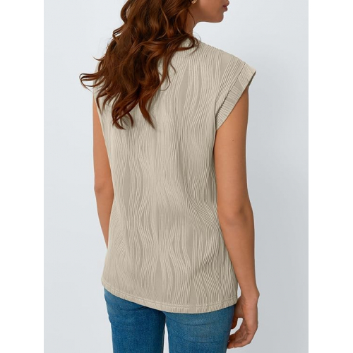 Женская футболка с плиссированным текстурным дизайном — универсальный стильный топ для любого сезона