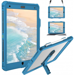 Противоударный водонепроницаемый чехол с подставкой и ремнём для iPad 7-го, 8-го и 9-го (2019–2024)