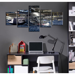 Вдохновляющее спортивное настенное искусство из 5 частей, футбольный плакат