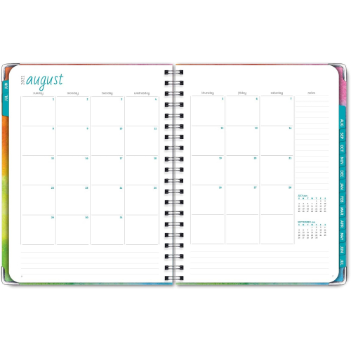 Планер на академический год 2024–2025 в твёрдой обложке, акварель «Радуга»