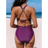 Элегантный слитный купальник CUPSHE для женщин с V-образным вырезом, моделирующий живот, регулируемым шнурком, двойными бретелями и застёжкой на спине с кольцом — стиль и комфорт для пляжного отдыха.