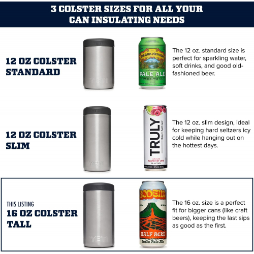 Термодержатель для напитков YETI High Colster 16 унций, нержавеющая сталь, вакуумная изоляция, подходит для высоких банок и бутылок