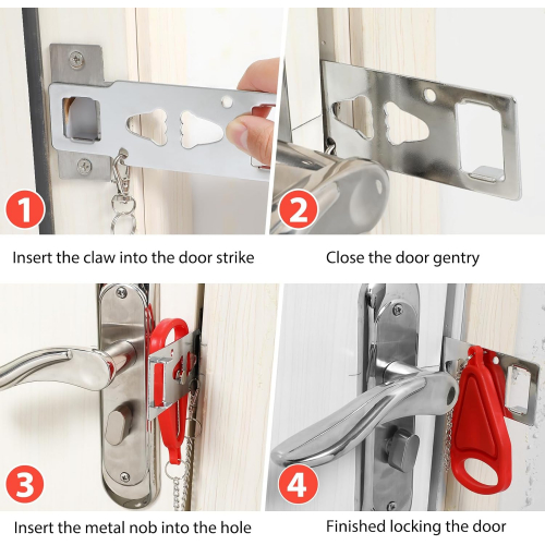 Портативный замок для двери из нержавеющей стали