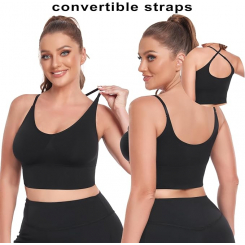 Чёрный спортивный бра-топ