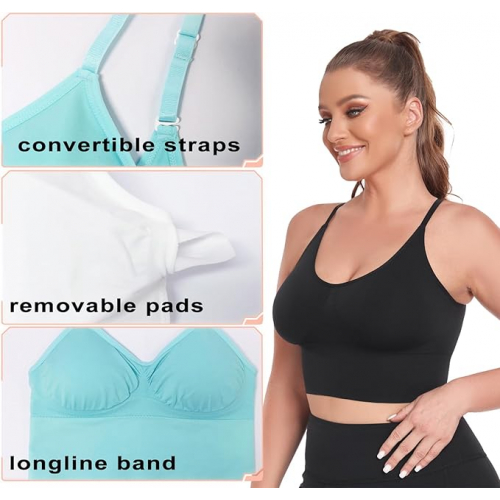 Бирюзовый спортивный бра-топ