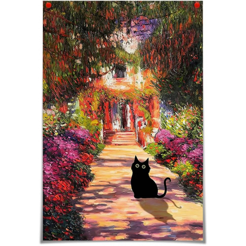 Картина - забавный черный кот 