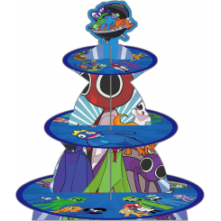 Тематический набор для вечеринки: многоуровневая подставка для капкейков, украшения и декор для дня рождения детей, 3-уровневая десертная стойка для игр и подарков