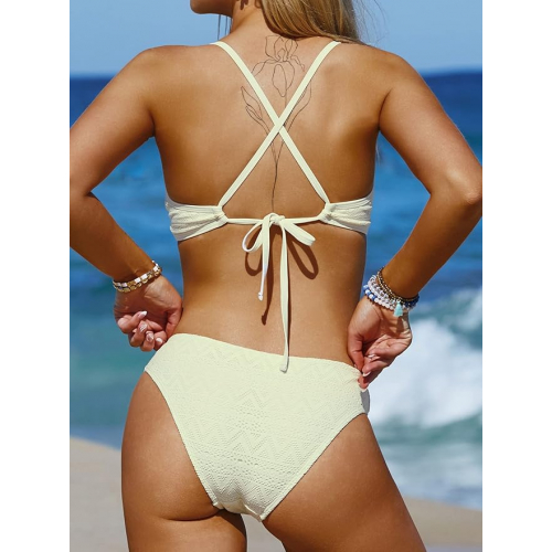 Купальник с сетчатой отделкой и завязками на спине